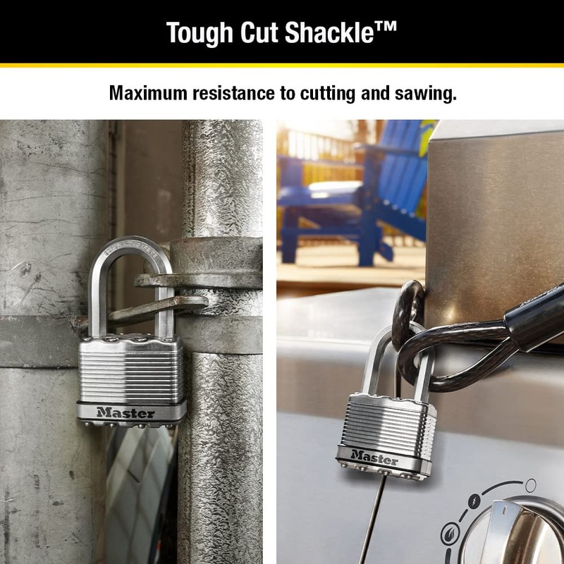 Master Lock M5XTRILF Magnum Heavy Duty Outdoor Padlock with Key,