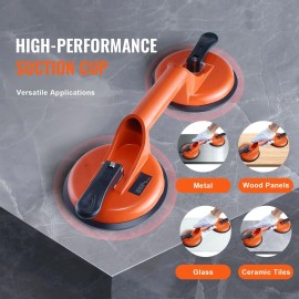 4.7\" 2 Pack Heavy Duty Glass Vacuum Suction Cup with Aluminum Handle 330 Lbs Load Capacity Industrial Grade for 4.7\"+ DevicesDefault: Default
