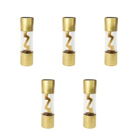 50A AGU Fuse Gold Plated Glass Inline Car Audio, 5Pack Glass Fuse for Car/Auto/Marine Audio Stereo Amplifier Power Protection, Audio Stereo Sytem Fuse (50A)