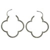 SILBERMOOS Women's Creole Earrings Clover Leaf Flowers Shiny Diamond-Coated 925