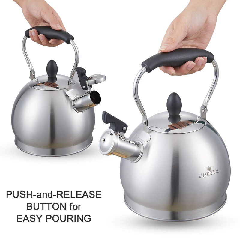 Creative Home 2.6 Qt. Stainless Steel Whistling Tea Kettle Teapot