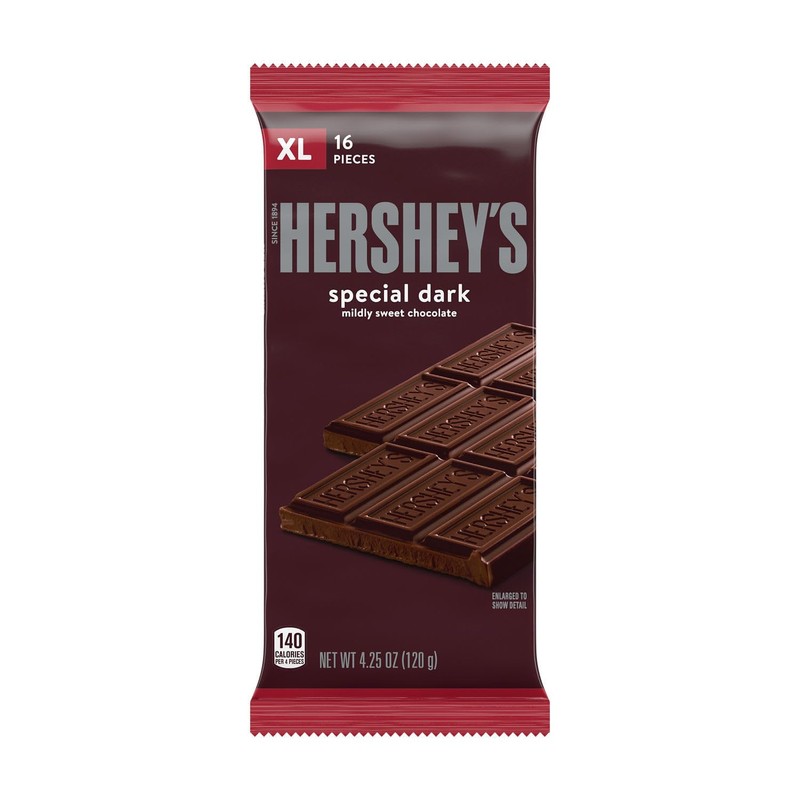 HERSHEY'S SPECIAL DARK Mildly Sweet Chocolate XL, Candy Bars, 4.25