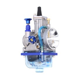 Universal Motorcycle Racing Carburetor PWK 21MM-34MM, With Blue Float Bowl Horn Cup Intake Manifold Fit for 2T 4T Engine Scooter Motorcycle ATV Quad Pit Bike 50CC-350CC PWK Carburetor (24MM)
