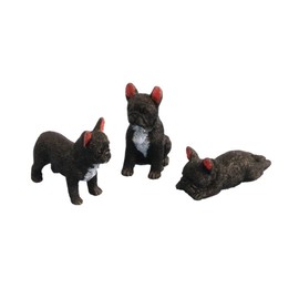 Melody Jane Dolls House French Bulldog Black Dogs Standing Sitting Lying Down Miniature Pets