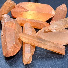 Large Tangerine Quartz Crystal Rough Raw Points (By The Piece or Pound) - 1 Pound (10-14 Pcs)