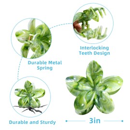 Flower Hair Clips, 4PCS Hawaiian Plumeria Flower Hair Claw, Artistic Multi-color Smudge Pattern Barrettes Hair Clips, Beach Tropical Hair Accessories for Women and Girls - Color G