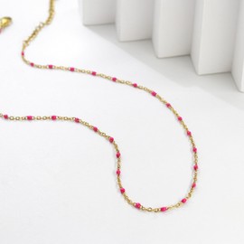 HMOOY Bohemian Bead Choker Necklace for Women, 14K Gold/Silver Plated Colourful Y2k Aesthetic Summer Beads Choker Necklace Beach Jewellery Prom Party Festival, enamel, No Gemstone