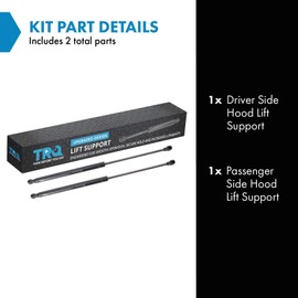 TRQ Driver & Passenger Side Hood Lift Support Shock Strut Set Compatible with 2015-2017 Lexus NX200t 2018-2021 NX300 2015-2021 NX300h