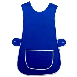 LADIES Tabbard Apron Catering Cleaning Work Wear Uniform, COLOR ADMIRAL BLUE (dark blue), SIZE WX MEDIUM UK 12-14, SIDE BUTTON FASTENING