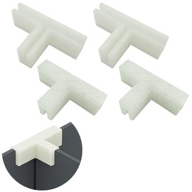 AllBright Panel Joint Partition Joint Partition Joint Divider Board Connection Installation Fixing Desktop Desk Compatible with 0.1 inch (3 mm) Thickness Set of 4 (T-shape)