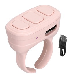 Bluetooth Video Page Turner Finger Remote Controller for Video Browsing Novels Reading 10 Meter Distance Pink