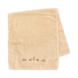 OKA Sierra Towel, Approx. 30.3 x 13.4 inches (77 x 34 cm), Beige (Gabe Ethnic Washable Face Towel)