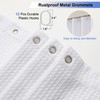 OVZME White Fabric Shower Curtain Set, Waffle Heavy Duty Textured