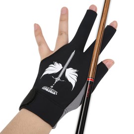 ANIMSWORD Breathable and Comfortable Billiard Pool Gloves Fits on Left Hand or Right Hand for Snooker Cue Sport Glove, Black left hand, X-Large