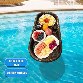 Floating Tray for Pool，Floating Pool Tray, Floating Tray - Floating Pool Table, Ideal for Food & Drinks - Floating Table for Pool - Essential Floating Food Tray for Pool Activities(Rectangle)