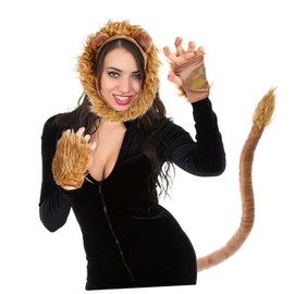 SUPVOX Lion Mane Costume Set Hair Hoop Boys and Girls Dress up Set Male Suit Show Props