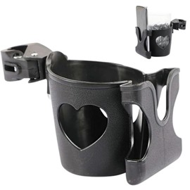 PEAKTREND 2 in 1 Stroller Cup Holder with Phone Holder, Drink Cup Bottle Holder Easy to Install Practical Cup Phone Holder Bottle Holder for Stroller Bike, Wheelchair/Walker