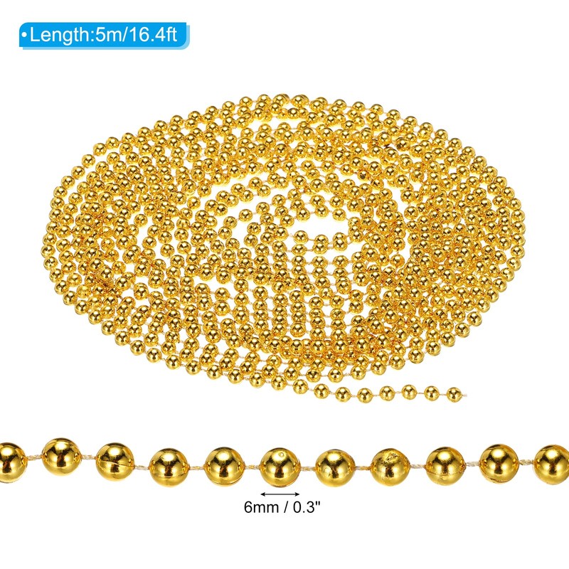 PATIKIL 6mm 16.4ft Pearl Beads Garland Diamond Bead Strand DIY