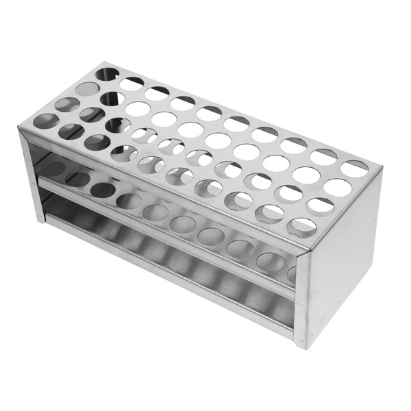 Gatuida 40holes Sturdy Stainless Steel Tube Stand Holder for Chemistry