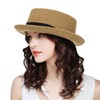 Classic Pork Pie Straw Sun Hat for Women and Men,