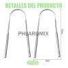 2pz Cepillo Limpiador Lengua Acero Inoxidable Oral Raspador
