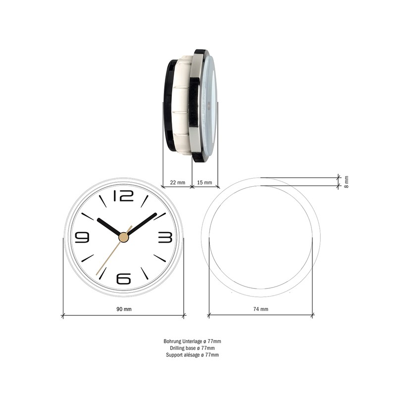 TFA Dostmann Analogue Pocket Watch 60.3543.02 with Arabic Numerals with