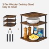 Huukhuom Wooden 3-Tier Corner Shelf, Kitchen Countertop Organizer Counter Stand