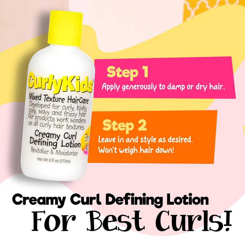 CurlyKids Curl Defining Lotion – Lightweight Creamy Hair Lotion for