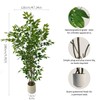 Artificial Ficus Tree with Green Leaves, 6 ft Tall, Indoor