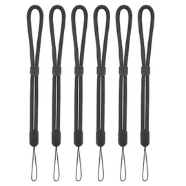 Cobee Hand Wrist Strap Lanyard, Adjustable Nylon Wrist Strap Lanyard, Colorful Hand Wrist Straps for Mobile Phone, Camara, Keys, Wallet, USB Flash Drive, ID Name Tag Badge, Mp3, Mp4(6 Pcs Black Color)