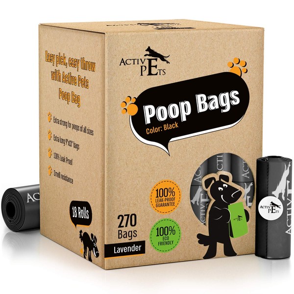 Active Pets Dog Poop Bag, Extra Thick Dog Waste Bags, Leak-Proof Dog Bags For Poop, Easy-Tear Dog Poop Bags, Strong Doggy Poop Bags, Lavender-Scented Dog Waste Bags Eco-Friendly Doggie Bags For Poop