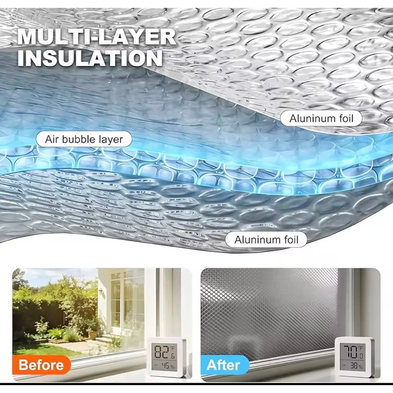StepTidy Window Insulation Film – Double-Sided Aluminum Foam for Sun