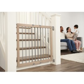 Regalo Heritage and Home Wooden Extra Wide Stairway and Hallway Walk Through Baby Safety Gate with Mounting Kit