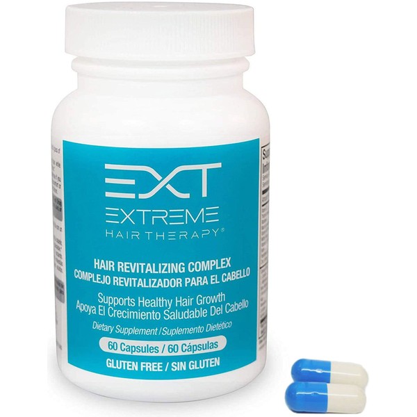 EXT Hair Loss Supplements with Biotin, Revitalizing Complex with Hair Skin and Nail Vitamins, Hair Growth Vitamins, 60 Capsules