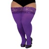 LOUSGUTA Plus Size Thigh High Stockings Silicone Lace Top Stay