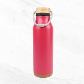 Myga Fiji Insulated Water Bottle - 700ml Stainless Steel Double Walled Leakproof Large Water Bottle Flask for 12h Hot & 24h Cold Drinks Reusable BPA Free Travel Friendly - 23oz, Pink
