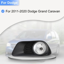 ROXX Fog Lights Assembly Fit For 2011 2012 2013 2014 2015 2016 2017 2018 2019 2020 Dodge Grand Caravan, OEM Driving Fog Lights Lamps Replacement with Black Bezel Cover + Wiring Harness Kit
