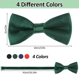 Neerow 4pcs Kids Bow Tie, Adjustable Boys Bow Tie, Pre-Tied Bowties for Kids Baby Toddler Birthday Wedding Formal Party Banquet Prom (4 Colors)