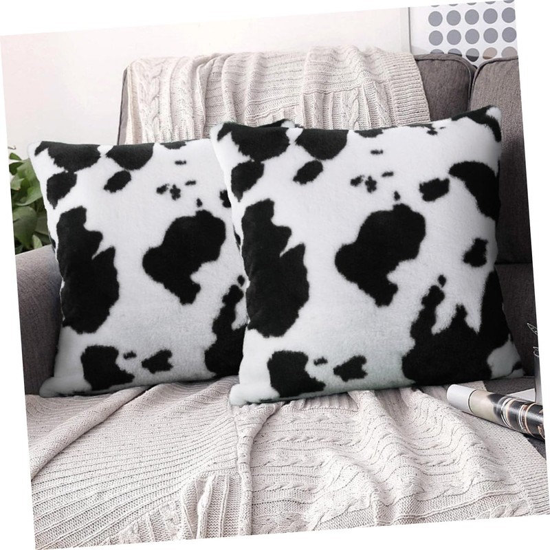 Mobestech Cow Spots Throw Pillow Covers Square Cushion Case with