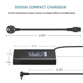 MiliPow 200W Laptop Charger for HP OMEN 15 17 ZBook 15 17 G3 G4 G5 Pavilion Gaming 15 17 Envy 15 2020 TPN-DA10 TPN-LA20 Fury 15 17 G7 G8 Power Supply 19.5V 10.3A (4) 5 x 3. 5 .0 cm. mm)