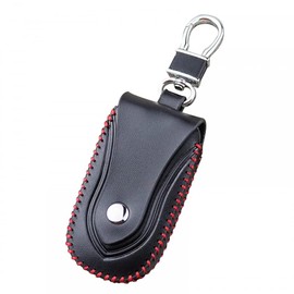 MiOYOOW Car Key Case, PU Leather Car Keychain Holder with Transparent Window & Hook for Women Men