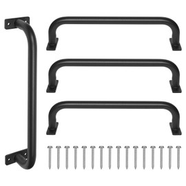 ESPETS 17 Inch Black Metal Safety Handles for Playground 4 Pack - Swing Set Accessories Grab Handles, Playset Hand Grips, Indoor Monkey Bars for Jungle Gym, Playhouse, Climbing Frame