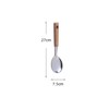 2 Pcs Soup Spoon, Stainless Steel Spoon with Wooden Handle
