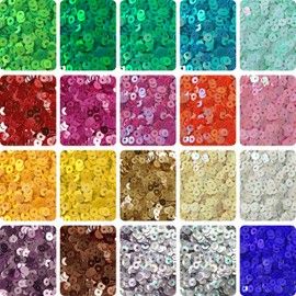 INDIKONB Multicolour Sequin/Sequence 4mm - Pack of 3000 Shiny Sparkle Sitara Glitter Spangles for Crafts, DIY, Sewing, and Embellishments