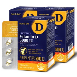 Nutri D Day Premium Vitamin D 5000 IU 9g, 30 tablets, 3 units / 뉴트리디데이 프리미엄 비타민D 5000 IU 9g, 30정, 3개