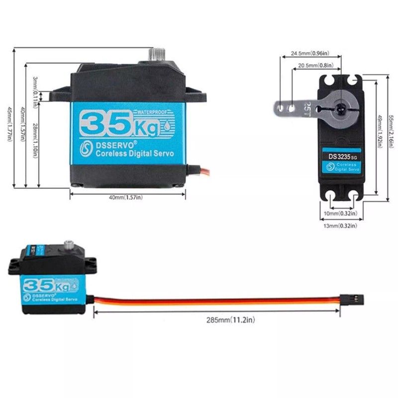 ZOSKAY 35kg high Torque Coreless Motor servo Metal Gear Digital