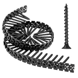 meite Collated Drywall Screws, #6 x 1-1/4" Coarse Thread Wood Screws for Drywall Screw Gun, Phosphate Finish Black Screws for Drywall to Wood (1,000 Counts)