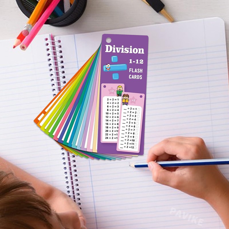 PAVIKE Division Flash Cards 15X Division Flash Cards Math Flash