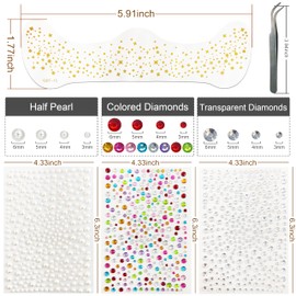 Yuibthr Glitter Freckles Face Tattoo, Gold - Glow Up Makeup Patches, Sparkle Freckles for Women, with Face Gems Hair Gems, Set of 7