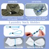 Lineshading 49 Pcs Laundry Strap Sock Clips Set Includes 24